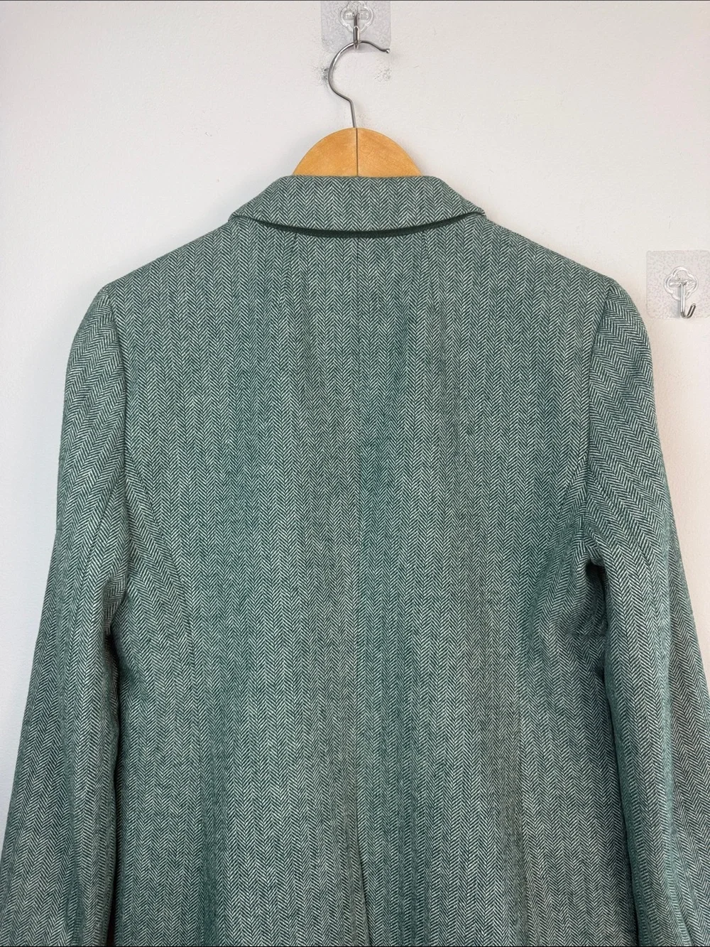 J. Crew FA24 Hollander Blazer Wool Blend in Green Herringbone Office Preppy Work